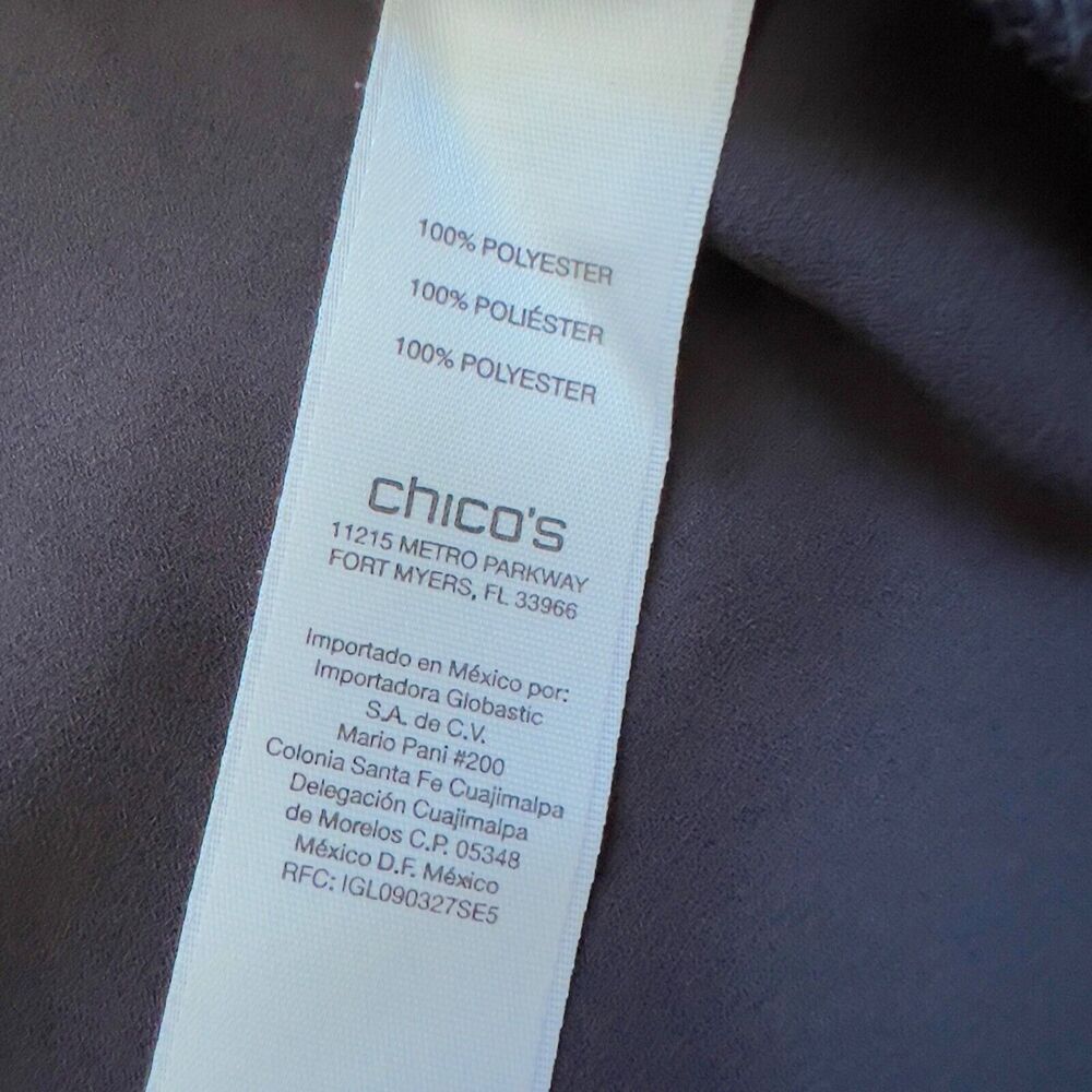 Chico's Tank Size 2 (L/12) Black Classic Layer Jade Crossover Back Zipper - Picture 5 of 8